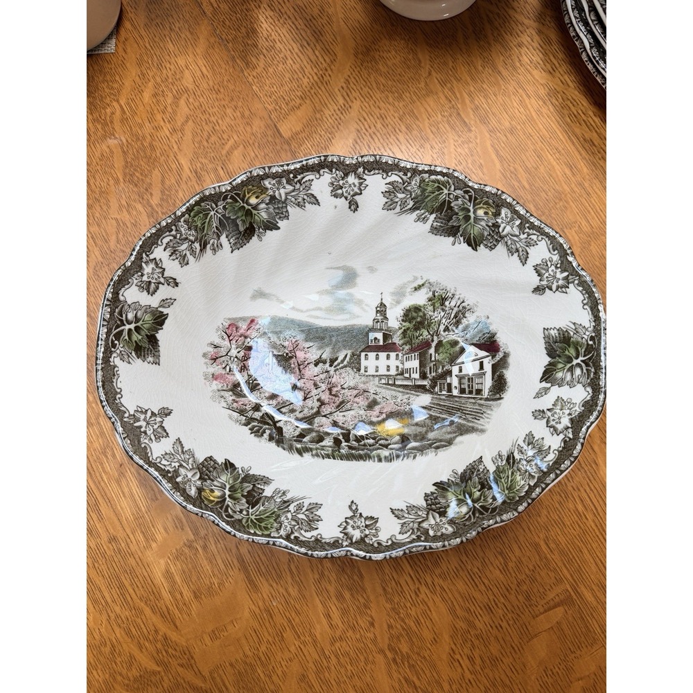 Johnson Brothers Friendly Village "Village Green" Oval Bowl 9" England